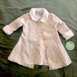 NWT toddler girl cream brocade jacket